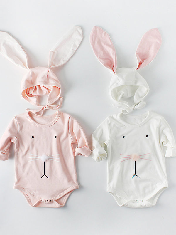 Mayoral - Baby Girls Ivory & Pink Bunny Dress | Childrensalon